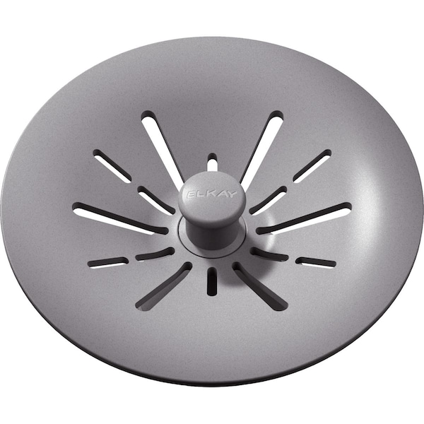 Quartz Perfect Drain 3-1/2" Removable Polymer Basket Strainer and Rubber Stopper Greystone